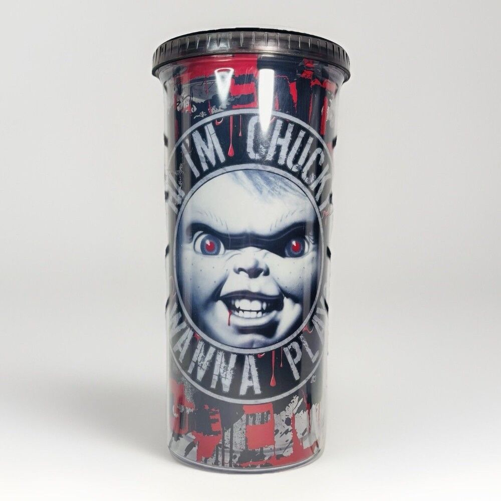 Hi I’m Chucky Wanna Play Tumbler Horror Cup With Lid
